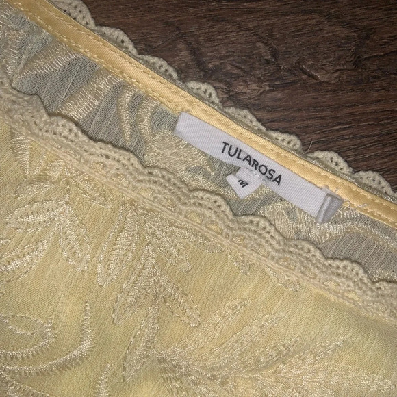 Tularosa yellow Tilly embroidered top M $150 spring boho revolve floral - Picture 4 of 7